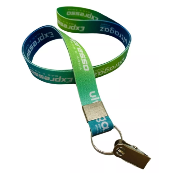 CORDÃO DE CRACHÁ EM POLIÉSTER ACETINADO COM 2CM DE LARGURA E ACABAMENTO JACARÉ+ARGOLA CD169