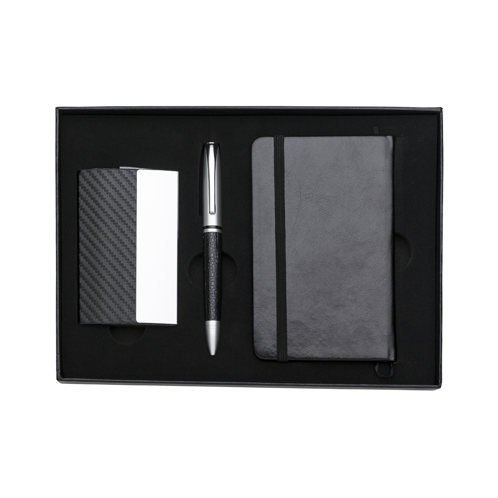 KIT EXECUTIVO GRANDE COM MOLESKINE CANETA E PORTA CARTÃO KT132A