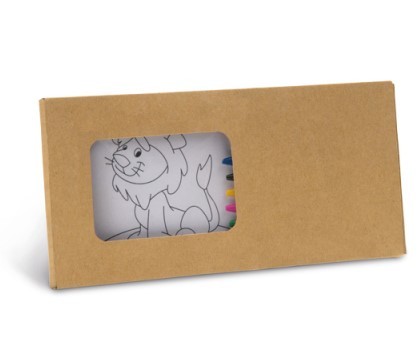 CAIXA COM 8 GIZ DE CERA E CARTÕES DE COLORIR CE503