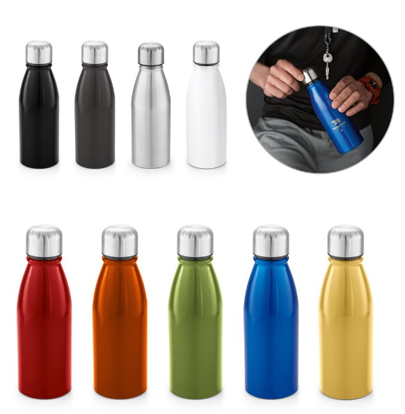 GARRAFA ALUMÍNIO COM TAMPA INOX 500ML GA174J