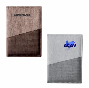 AGENDA EM COURO SINTÉTICO 14X21CM COM RECORTE BA158E Agenda em couro