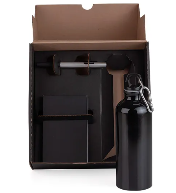 KIT ONBOARDING COM GARRAFA 500ML BLOCO DE ANOTAÇÕES 14X8CM E CANETA KT181A KIT ONBOARDING COM GARRAFA 500ML BLOCO DE ANOTAÇÕES 14X8CM E CANETA KT181A