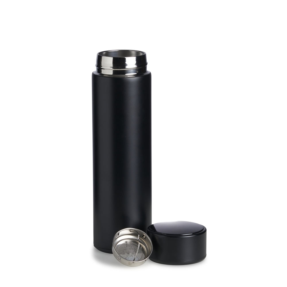 GARRAFA TÉRMICA 400ML COM TERMOMETRO PRETA GA174S