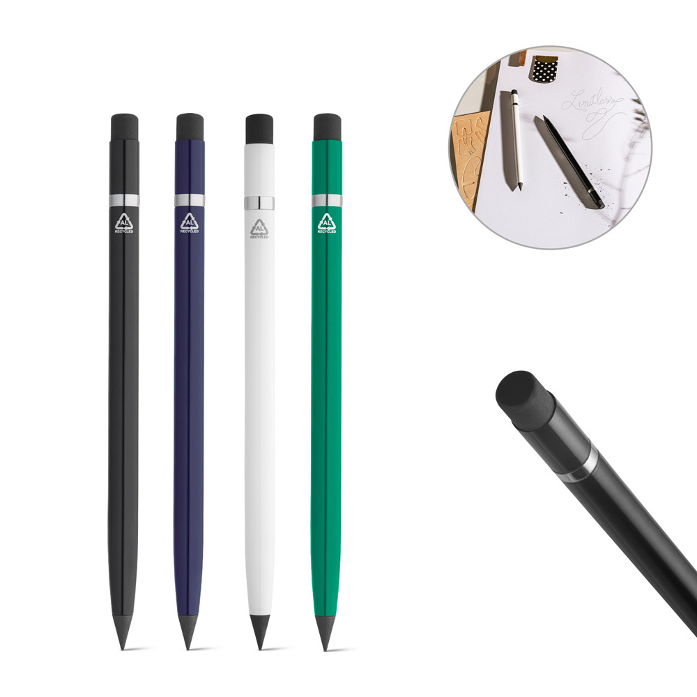 CANETA SEM TINTA EM ALUMÍNIO 100% RECICLADO CE106F