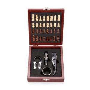 KIT VINHO COM JOGO XADREZ 4 PEÇAS KTV224A